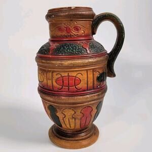 Vintage 9" Norleans Japan Pottery Handled Vase - Brown